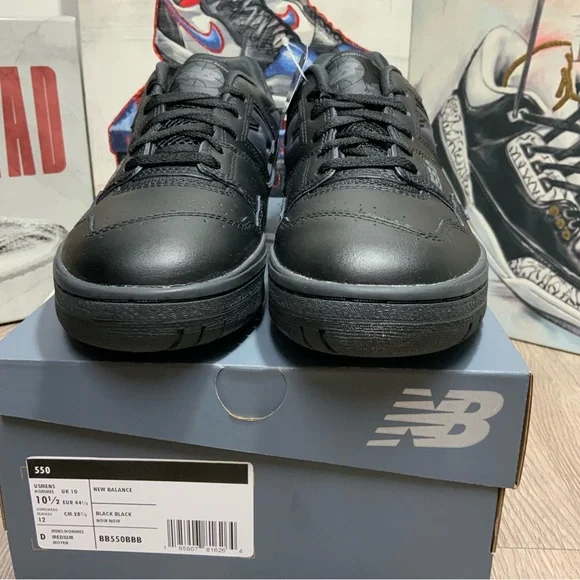 New Balance 550 Triple Black BB550BBB Sizes 10.5 Available Brand New - Picture 5 of 11